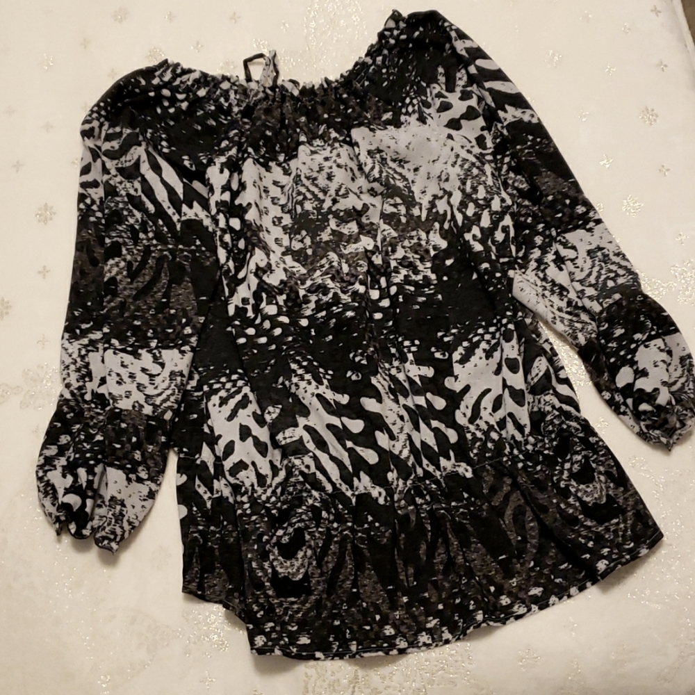 Black and White Blouse